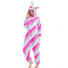 Image of Women Animal Pajamas Flannel Sleep Lounge Adults Sleepwear Cute Unicorn Lemur Tiger Stitch Cartoon Onesies Pyjama Sets