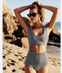 Women Bandage Ruffle Lace Up Bikini 2020 Solid Plaid Push-up Bikini Set Padded Bra Swimsuit Swimwear Bathing Suit Biquini Bather