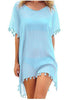 Image of Women Beach Cover Up Lace Hollow Crochet Swimsuit Beach Dress Women 2020 Summer Cover-Ups Bathing Suit Ladies Beach Wear Tunic