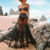 Image of Women Beach Cover-Ups Swimwear Beach Wear Cover Up Swimsuit Solid Black White High Waist Wrap Skirt Dress Beach Skirts