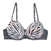 Image of Women Bikini Top Ruched Print Sexy Swimsuit Tops Underwire Micro Bikini Adjustable Straps Women Push Up Girls Swimwear T602