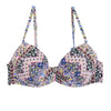Image of Women Bikini Top Ruched Print Sexy Swimsuit Tops Underwire Micro Bikini Adjustable Straps Women Push Up Girls Swimwear T602