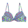 Image of Women Bikini Top Ruched Print Sexy Swimsuit Tops Underwire Micro Bikini Adjustable Straps Women Push Up Girls Swimwear T602