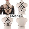 Image of Women Black Body Harness Fetish Wear Cage Bra Open Chest Harness Harajuku Gothic Style Crop Top Bondage Lingerie Garter Belt