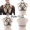 Image of Women Black Body Harness Fetish Wear Cage Bra Open Chest Harness Harajuku Gothic Style Crop Top Bondage Lingerie Garter Belt
