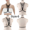 Image of Women Black Body Harness Fetish Wear Cage Bra Open Chest Harness Harajuku Gothic Style Crop Top Bondage Lingerie Garter Belt