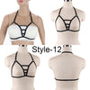 Image of Women Black Body Harness Fetish Wear Cage Bra Open Chest Harness Harajuku Gothic Style Crop Top Bondage Lingerie Garter Belt