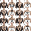 Image of Women Black Body Harness Fetish Wear Cage Bra Open Chest Harness Harajuku Gothic Style Crop Top Bondage Lingerie Garter Belt