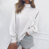 Image of Women Blouses 2019 Fashion Long Puff Sleeve Blouse Shirt Solid Elegant White Office Lady Shirt Casual Tops Blusas Chemise Femme