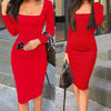 Image of Women Bodycon Dress Sexy Slim Fit Xmas Halloween Christmas Party Dresses Sundress Sexy OL Clothes Office Lady Elegant Dress