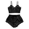 Image of Women Bow Sleepwear Sleeveless Strap Nightwear Lace Trim Satin Cami Top Pajama Sets femme sexy lingerie pyjamas women