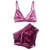 Image of Women Bra Brief Set Push Up Bra Velvet Intimates Sexy Lingerie Set Underwear High Waist Panties Soft Lingerie Bra and Briefs Set