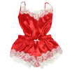 Image of Women Clothes Healthy Fashion Simple Home Wear Sets Sexy Lace Sleepwear Lingerie Babydoll Nightwear Satin Cami Top femme 2019
