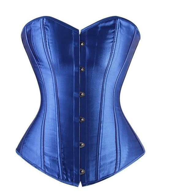 Women Corset Sexy Slim Burlesque Satin Body Shaper Strapless Overbust Plus Size Corset and Bustier