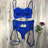 Image of Women Lace Ensemble Soutien Gorge Culotte Sexy Lingerie Straps Bra and Panty Garter Set Underwear Babydoll Lenceria Mujer