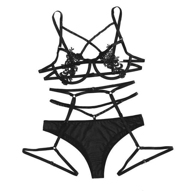 Women Lingerie Corset Lace Underwire Racy Muslin Sleepwear Underwear Tops and Briefs Fashion Sous Vetement Femme Sexy Ensemble