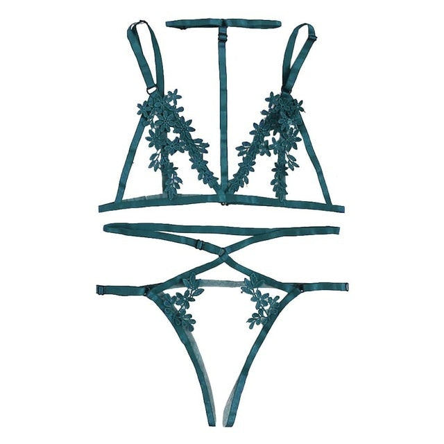 Women Lingerie Corset Lace Underwire Racy Muslin Sleepwear Underwear Tops and Briefs Fashion Sous Vetement Femme Sexy Ensemble