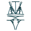 Image of Women Lingerie Corset Lace Underwire Racy Muslin Sleepwear Underwear Tops and Briefs Fashion Sous Vetement Femme Sexy Ensemble