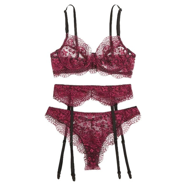 Women Lingerie Corset Lace Underwire Racy Muslin Sleepwear Underwear Tops and Briefs Fashion Sous Vetement Femme Sexy Ensemble