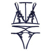 Image of Women Lingerie Corset Lace Underwire Racy Muslin Sleepwear Underwear Tops and Briefs Fashion Sous Vetement Femme Sexy Ensemble