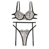 Image of Women Lingerie Corset Lace Underwire Racy Muslin Sleepwear Underwear Tops and Briefs Fashion Sous Vetement Femme Sexy Ensemble