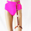Image of Women Nice Sexy Punk Goth Heart PU Leather Elastic Garter Belt Leg Thigh Ring Clothing Accessory Spring Summer Leg Harness