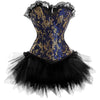 Image of Women Sexy Burlesque Overbust Corset Bustier Top With Mini TuTu Skirt Fancy Dresses Costume Sexy Gothic Corsets Dress