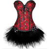 Image of Women Sexy Burlesque Overbust Corset Bustier Top With Mini TuTu Skirt Fancy Dresses Costume Sexy Gothic Corsets Dress