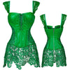 Image of Women Sexy Burlesque Overbust Corset Bustier Top With Mini TuTu Skirt Fancy Dresses Costume Sexy Gothic Corsets Dress