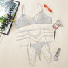 Image of Women Sexy Lace Set Bra and Brief Sets Sissy Lingerie Shiny Babydoll High Waist Thong Underwear Nighties Sexy Hot Erotic