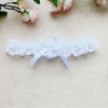 Image of Women Sexy Lingerie Lace Floral Garter Belt Bowknot Leg Loop Wedding Garters Bridal Cosplay Fashion Stocking Ring White