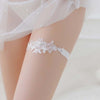 Image of Women Sexy Lingerie Lace Floral Garter Belt Bowknot Leg Loop Wedding Garters Bridal Cosplay Fashion Stocking Ring White