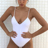 Image of Women Solid Bikinis Sexy Bandage One Piece Backless Swimsuit Female Bathing Suits Bodysuit Beach Wear New Swim Suit Monokini