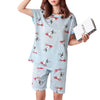 Image of Women Sweet Girls Summer Short Sleeve Sleepwear Cartoon Plus Size Pajamas Loose