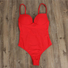 Women Swimsuit 2019 One Piece Swimwear Solid Monokini Push Up Padded Swimming Costume Female Bathing Suit Underwire Beachwear