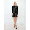 Image of Women Vintage Leather Patchwork Elegant Office Dress Long Sleeve O neck Solid Casual Mini Dress 2019 Winter New Fashion Dress