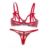 Image of Women for Sex Push Up Sexy Underwear Lingerie Bralette Open Chest with Open Crotch Panties Bra Set for Valentine's Sexy Bras for