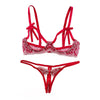 Image of Women for Sex Push Up Sexy Underwear Lingerie Bralette Open Chest with Open Crotch Panties Bra Set for Valentine's Sexy Bras for