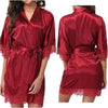 Image of Women's Silk Satin Robe Bride Bridesmaid Dress Wedding Kimono Bathrobe Sleepwear