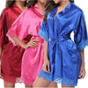 Image of Women's Silk Satin Robe Bride Bridesmaid Dress Wedding Kimono Bathrobe Sleepwear