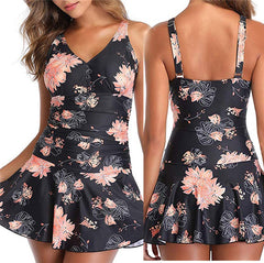 Women's Summer Halter V-neck Halter Beach Jumpsuit Fashion Floral Bohemian Flower Jumpsuit Swimsuit One Piece Swimdress D23