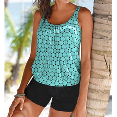 Women's Swimming suit Plus Size Dot Print Tankini Swimjupmsuit Swimsuit Beachwear Padded Swimwear Biquinis Feminino #A