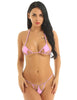 Image of Women's Swimsuits Mini Micro Bikini Set Swimming Suit Halter Neck Self-tie Bra Top with G-String Thongs Briefs Monikini Swimwear