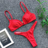 Image of Womens Bikini Set Bandage Push Up Bra V-Neck Swimwear Swimsuit Bathing Beachwear Beach Dress maillot de bain femme