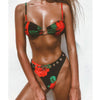 Image of Womens Bikini Sets Floral Print Leopard Print Push-Up Hollow Out Bra Thong Swimwear Swimsuit Beachwear 2019 Summer Bikini