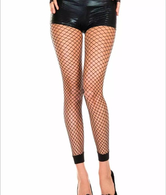 Womens Footless Tights Black Fishnet Floral Delight Pantyhose Dance Hosiery Fish Net Stockings Size UK 8-14