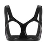 Image of Womens Sexy Lingerie Wetlook Open Cups Bra for Women Clubwewar Faux Leather Bra Underwear Vest Tank Crop Tops Sleeveless Bra