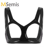 Image of Womens Sexy Lingerie Wetlook Open Cups Bra for Women Clubwewar Faux Leather Bra Underwear Vest Tank Crop Tops Sleeveless Bra