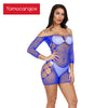 Image of Yomocarajox Fishnet Underwear Elasticity Nylon Lenceria Sexy Lingerie Mesh Baby Doll Dress Erotic Lingerie For Women Sex Costum