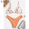 Image of ZAFUL Women Swimsuit Women Bikinis 2019 Mujer WWomen'S Bikini Cut Flower Two Piece Swimsuit Pushups Swimwear Beachwear